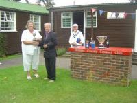 August tournament: Chris Constable receives the Daldy Cup (photo: Margaret Russell)