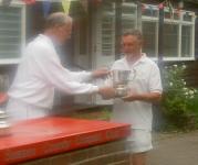 Challenge & Gilbey: John Low receives the Council Cup from Nigel Graves