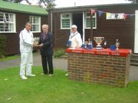 August tournament: Nigel Wilson receives the Monteith Bowl (photo: Margaret Russell)