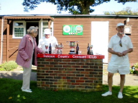 August Tournament: The silverware ready for presentation at class singles event. Prizes were presented by Hyacinth Coombs, long-standing member of SCCC, known to many visitors for the long period she ran the club bar. Photo by Margaret Russell