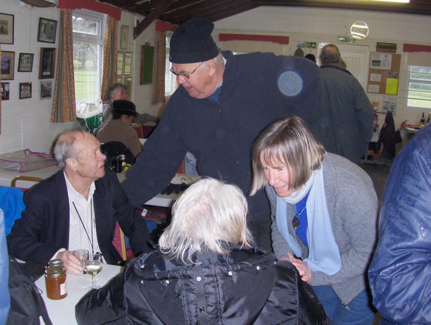 Opening the new Bar: John Solomon, Bill Arliss, Barbara Solomon and Frances Low