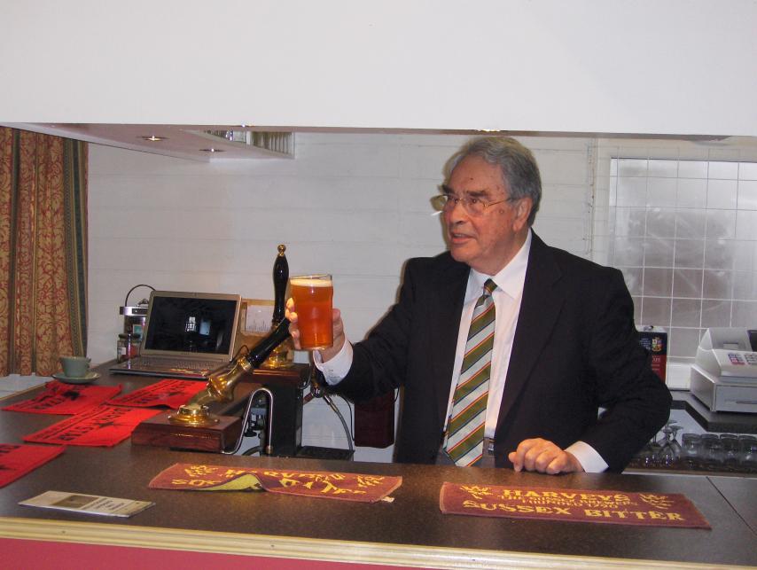 Opening the new Bar: Quiller drawing the first pint