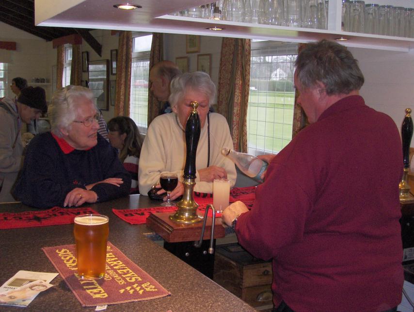 Opening the new Bar: David Gaitley who designed and built the new bar facility