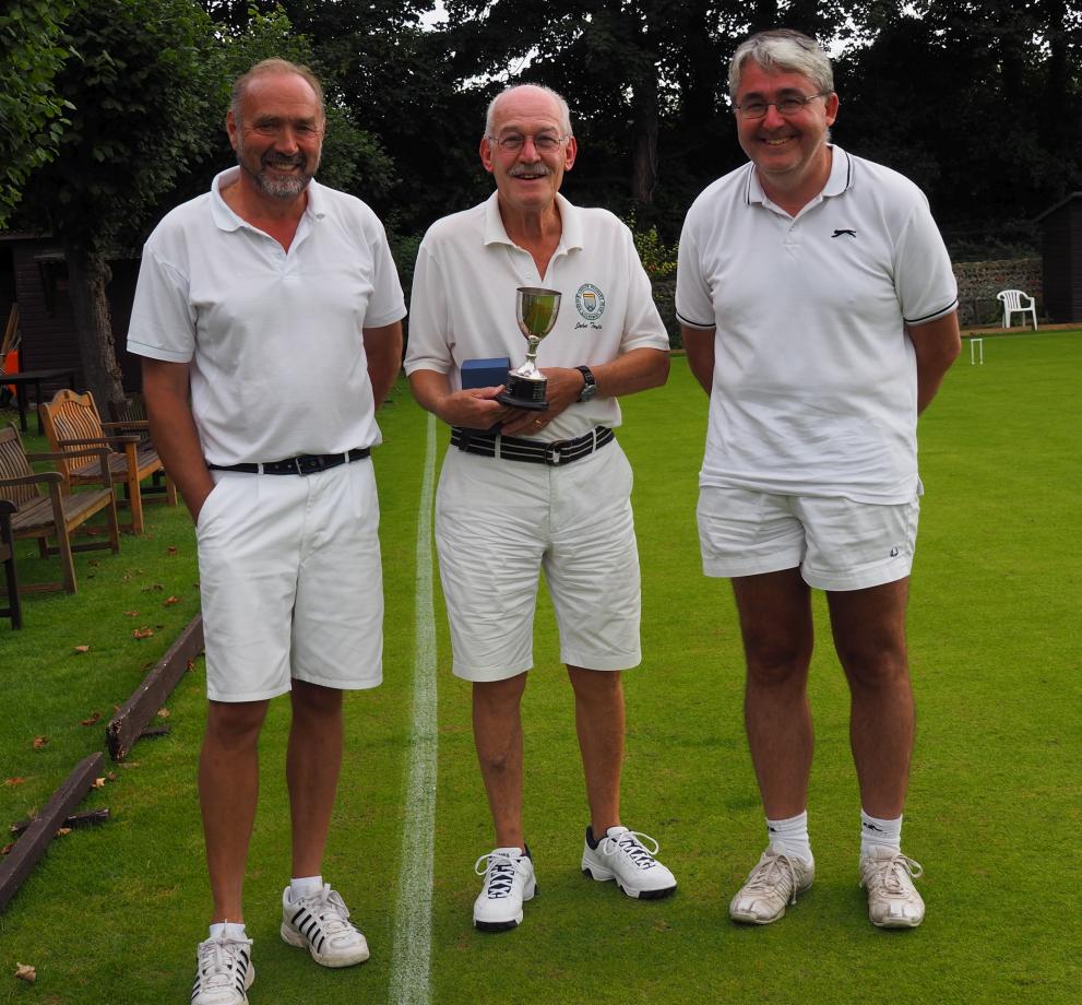 Annual Tournament: David Boyd, John Taylor (winner) & Philip Windred - photo Liz Farrow