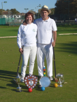 Deborah and David Marcus and their haul of trophies (photo: Ray Hall