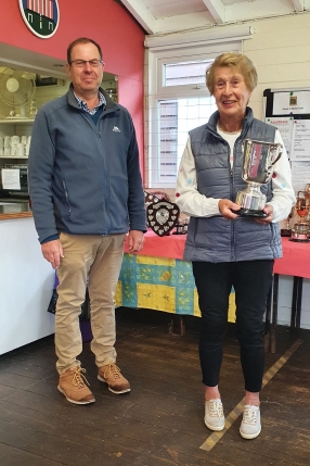 Club competitions winner Christine Ardley with Golf Croquet Singles Cup