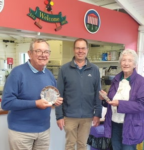 Club competitions winners Roger Sutton & Pam Gooders with the Diana Brothers Memorial Cups