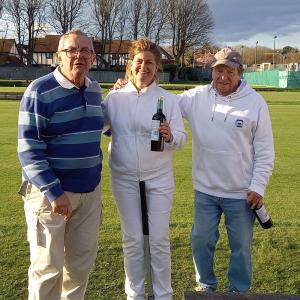 Easter GC handicap doubles 7th April: Division winners Liz and Tony