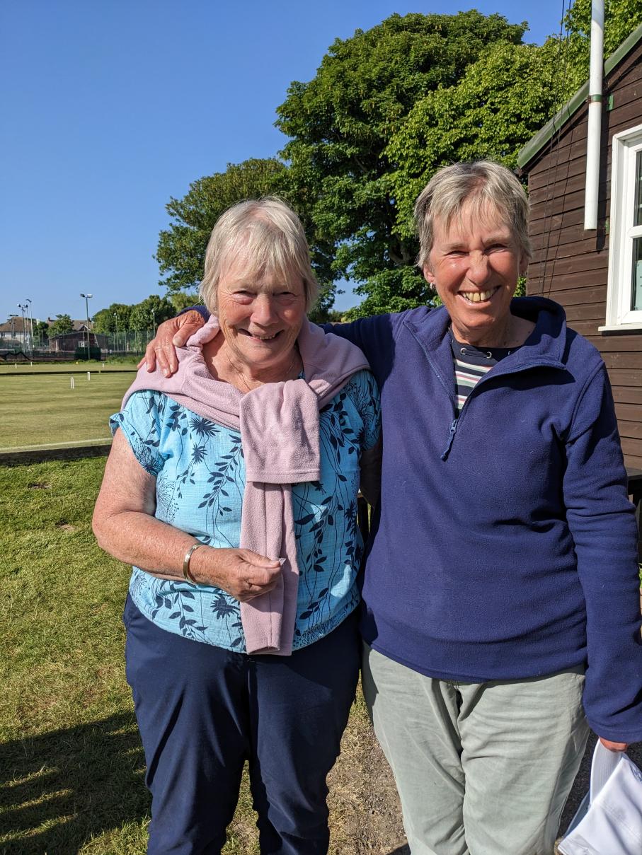 Short Croquet 2nd June: winner Robyn with Manager Frances
