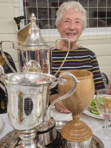 End of Season Dinner 25th October: Pam with her haul