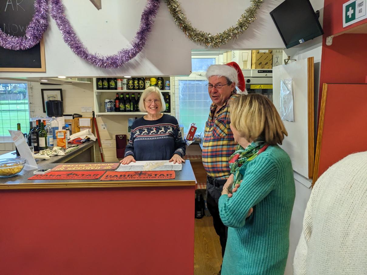 Xmas Party 3rd December: Bar team Karen and Clive
