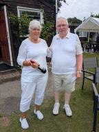 GC singles 20th July: Division winner Sue with Manager Jonathan