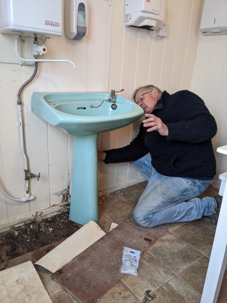 Refurbishing the ladies cloakroom, 2023: Richard Carline