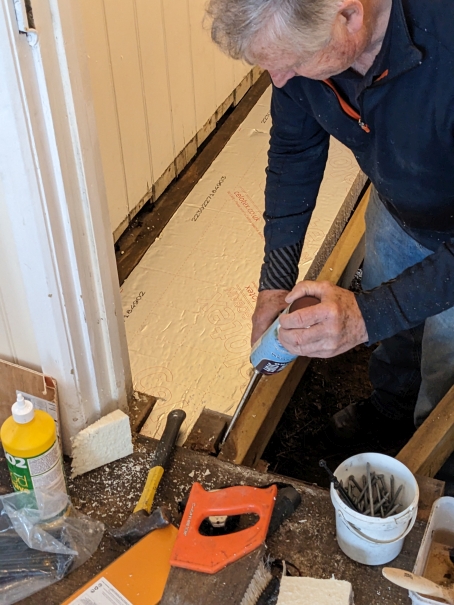 Refurbishing ladies' toilet, 2023: Richard Carline