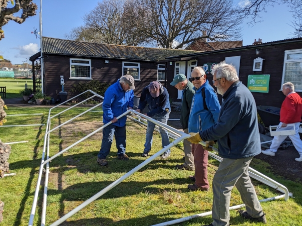 Erecting the marquee, 2023