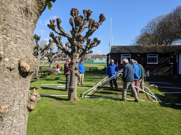 Erecting the marquee, 2023