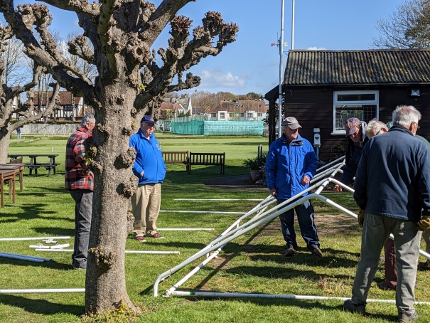 Erecting the marquee, 2023